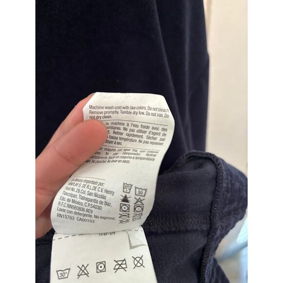 Champion Velour Sweatshirt Crewneck in Navy Blue Ribbed Hem and Sleeves Mens XL - Picture 7 of 10